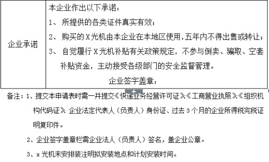 購(gòu)置快遞安檢機(jī)政府補(bǔ)貼申請(qǐng)表